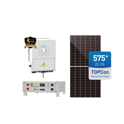 Hệ thống Điện mặt trời hoà lưới lưu trữ 5kW